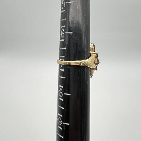 JL Iolite Flower 10k Yellow Gold Ring Size 7 - Picture 10 of 10